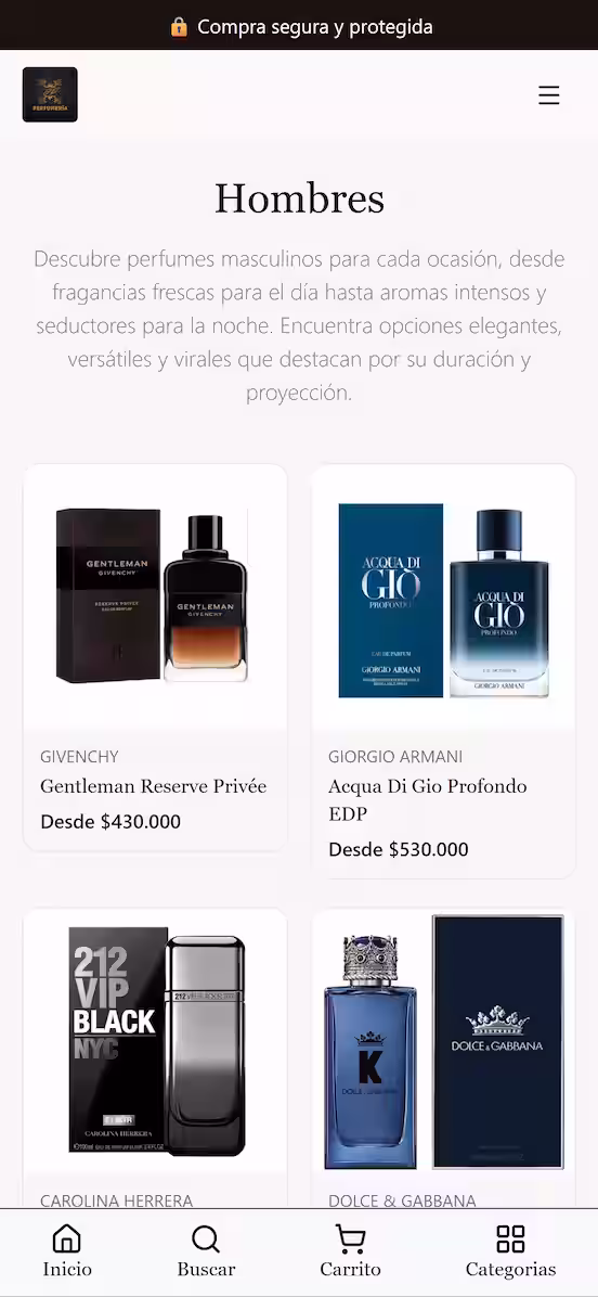 JPERFUMES - vista móvil 2